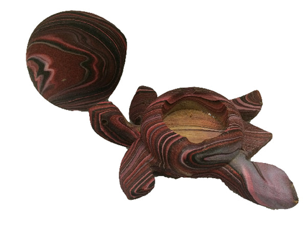 Handmade Plam Wood Turtle with coconut shell Tortoise Ashtray handicraft Item