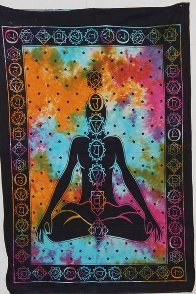 Yoga Meditation Art Tapestry (Multicolor)