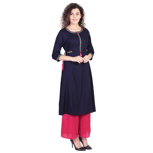 Navy Blue Indian Kurti For Women