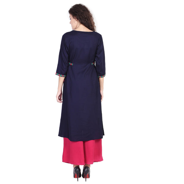 Navy Blue Indian Kurti For Women