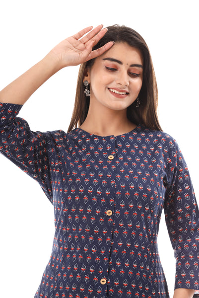 Blue Indian kurti for women cotton kurta