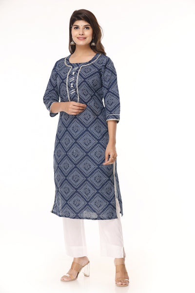 Elegant Straight Indian Kurti with Palazzo Pant Set for Women - Ethnic Wear Ensemble