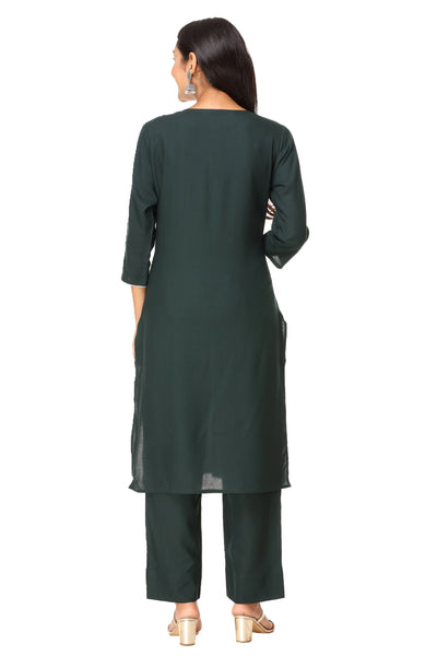 Elegant Straight Indian Kurti with Palazzo Pant for Women - Ethnic Wear Set