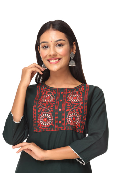 Elegant Straight Indian Kurti with Palazzo Pant for Women - Ethnic Wear Set