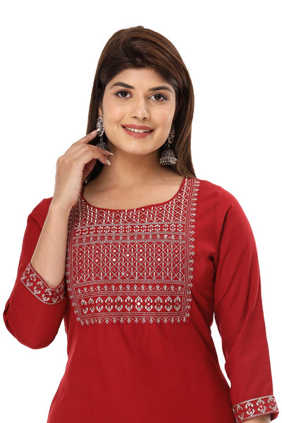 Stylish Straight Indian Kurti with Palazzo Pant for Women - Traditional Ethnic Wear Set