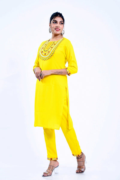 Chic Straight Indian Kurti with Palazzo Pant Set for Women - Elegant Ethnic Wear