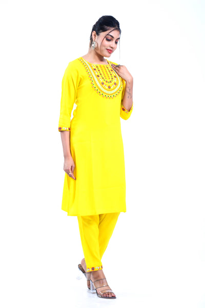 Chic Straight Indian Kurti with Palazzo Pant Set for Women - Elegant Ethnic Wear