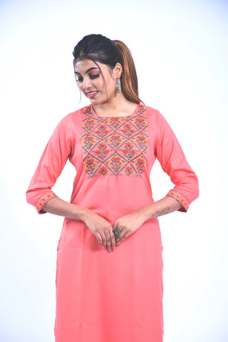 Elegant Straight Indian Kurti with Palazzo Pant Set for Women - Traditional Ethnic Wear