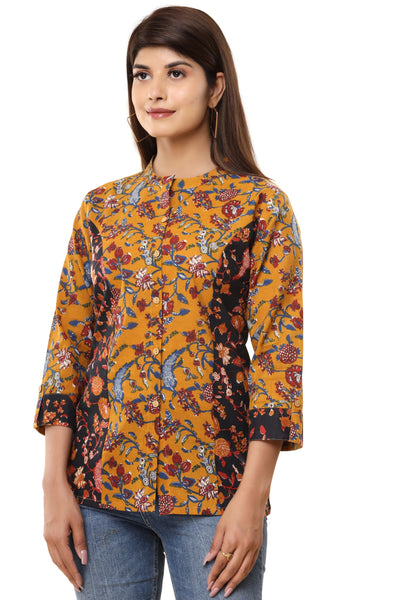 Floral Printed Tunic Casual Top Shirt for Women