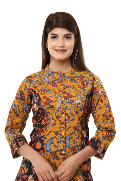 Floral Printed Tunic Casual Top Shirt for Women