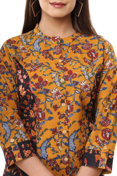 Floral Printed Tunic Casual Top Shirt for Women