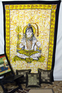 Lord Shiva Cotton Indian Wall Art Tapestry For Décor